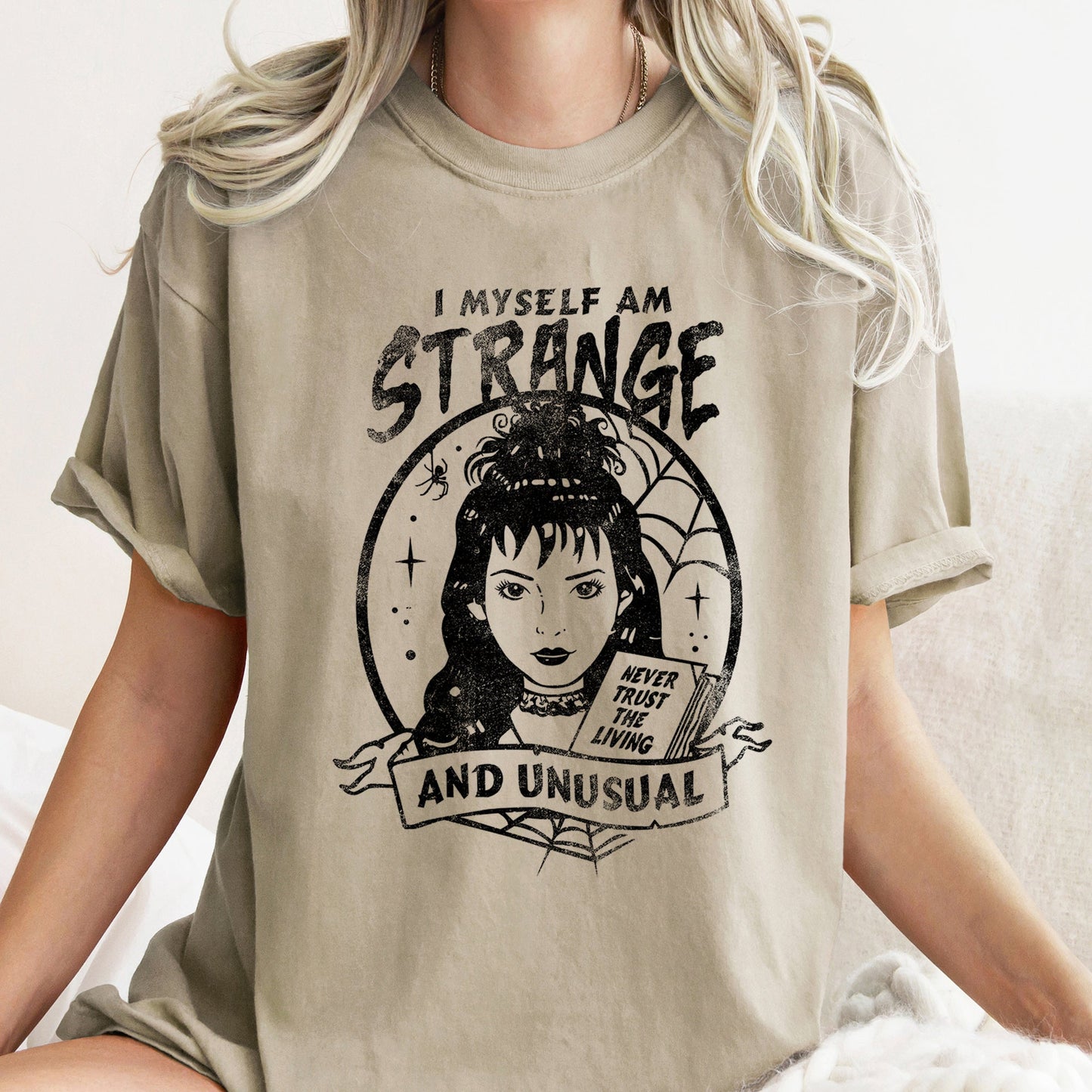 I Myself Am Strange And Unusual Retro Halloween Comfort Colors Tshirt