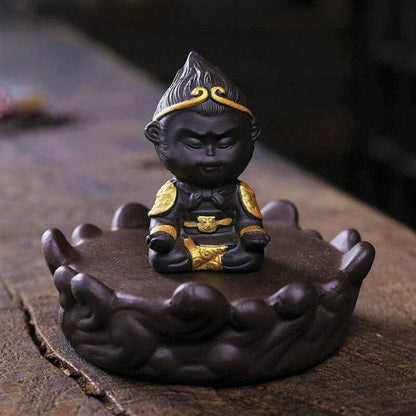 Glass Little Monk Backflow Incense Burner