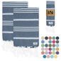 Istanbul Classic Turkish Hand Towel Set of 2 for Kitchen, Bath, Beach, Gym, and Yoga 17"x30"