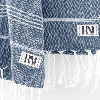 Istanbul Classic Turkish Hand Towel Set of 2 for Kitchen, Bath, Beach, Gym, and Yoga 17"x30"