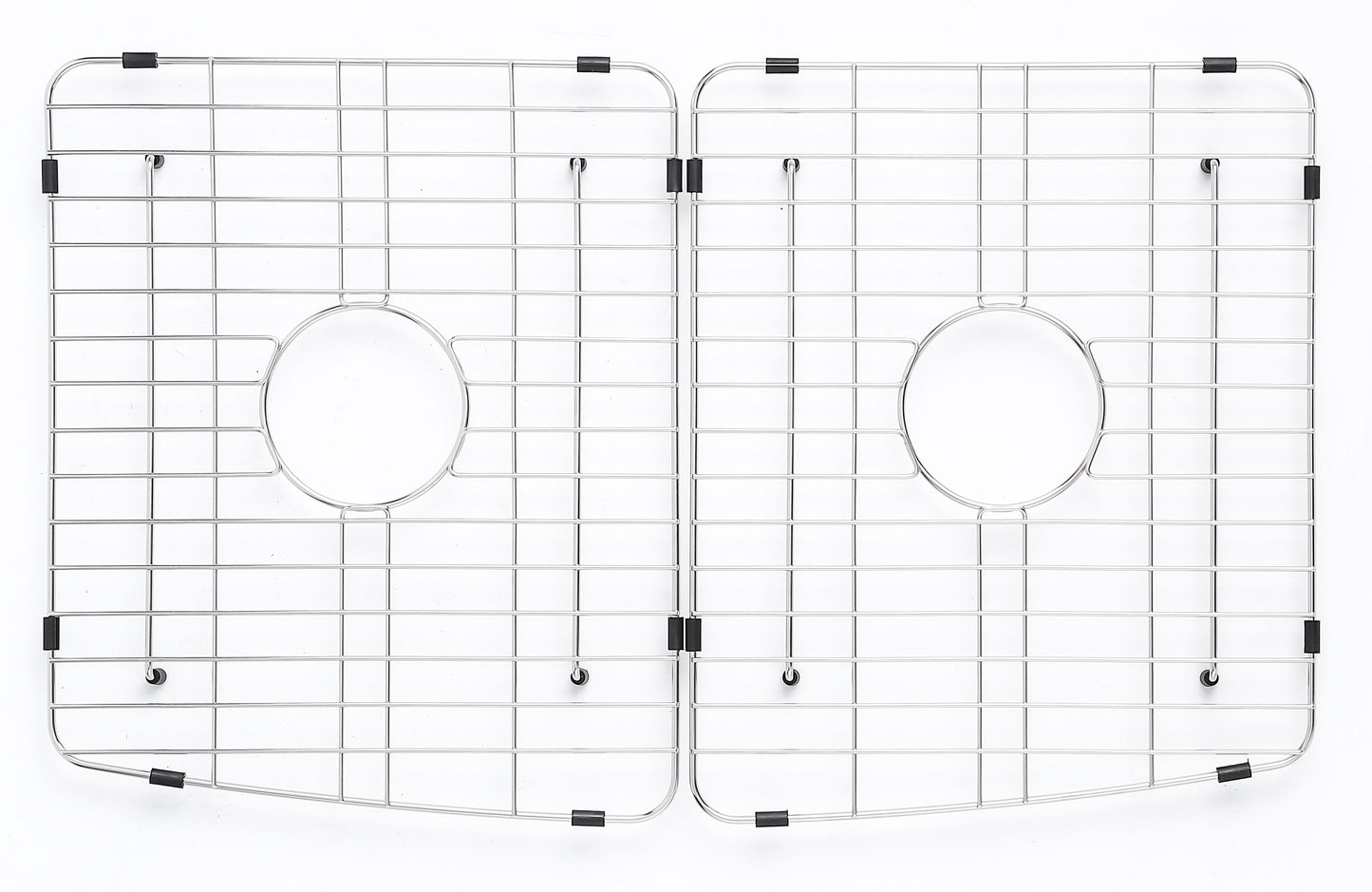 ALFI brand ABFC3320D ABFC3320D-W White Smooth Curved Apron 33" x 20" Double Bowl Fireclay Farm Sink with Grid