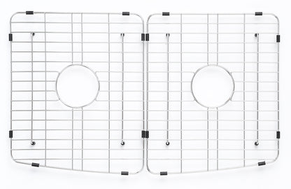 ALFI brand ABFC3320D ABFC3320D-W White Smooth Curved Apron 33" x 20" Double Bowl Fireclay Farm Sink with Grid