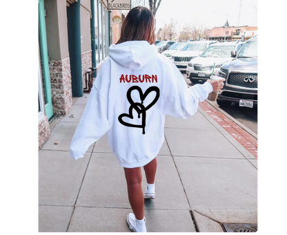 Customizable: Interlocking Graffiti Heart Heavy Blend Hoodie