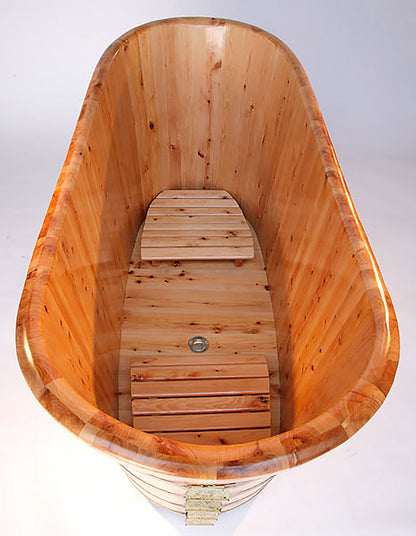 ALFI brand  AB1105 63" Free Standing Cedar Wooden Bathtub