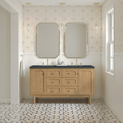Laurent 60" Double Vanity, Light Natural Oak