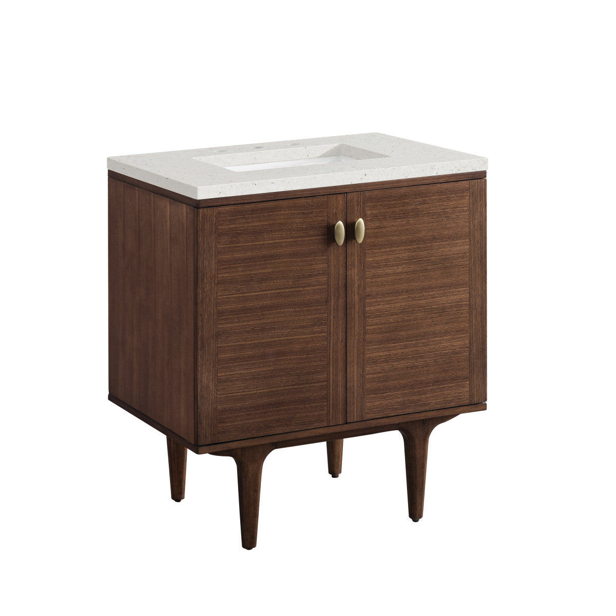 Amberly 30" Single Vanity Cabinet, Mid-Century Walnut