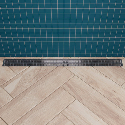 ALFI brand  ABLD36D 36" Modern Stainless Steel Linear Shower Drain with Groove Lines