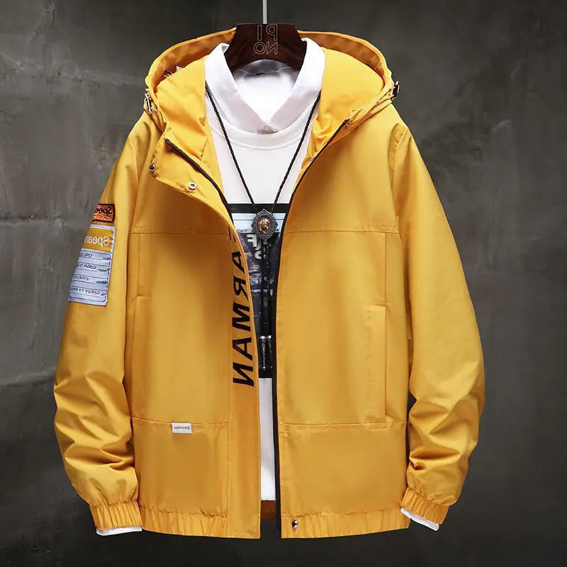 Men's Hooded Jacket - Trendy Hong Kong Style