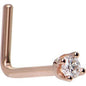 14k Rose Gold 2mm Lab Grown Diamond Nose Ring
