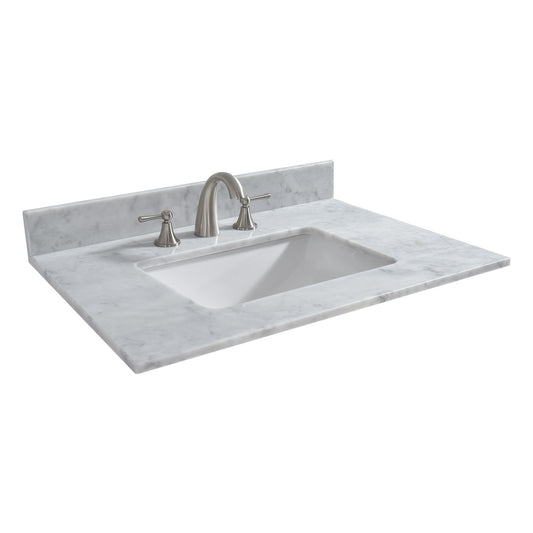 Best Seller WOODBRIDGE CAVT4322-8 Vanity Top with Under Mount Bowl, 43"x22", Carra White, Natural Stone