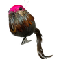 Holiday Bird Ornament - Pink With Brown