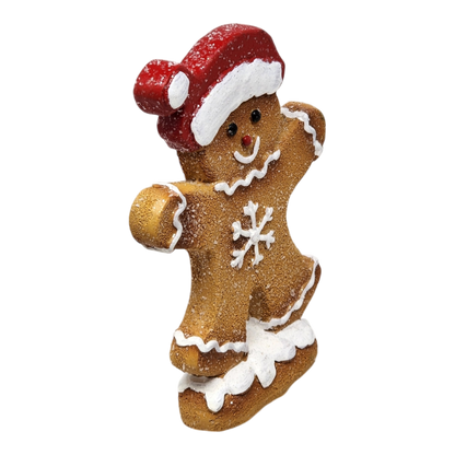 Gingerbread Cookie Figurine - Santa Hat Boy