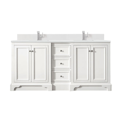 De Soto 72" Double Vanity Cabinet, Bright White