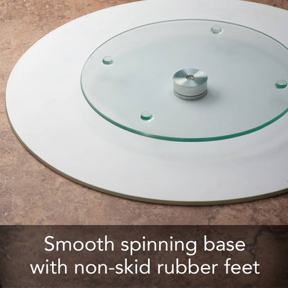 Isla Mona 4mm Tempered Glass Lazy Susan Turntable – 13” Rotating Serving Tray
