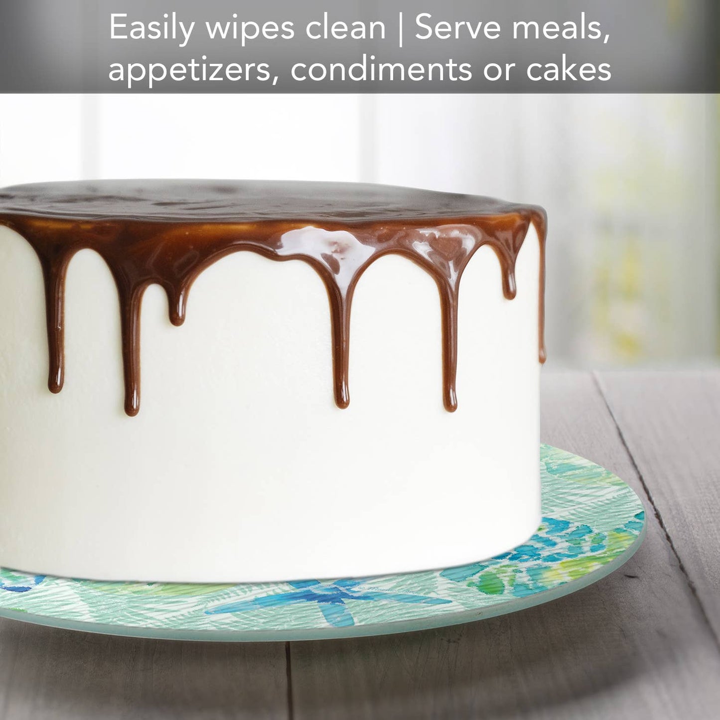 Isla Mona 4mm Tempered Glass Lazy Susan Turntable – 13” Rotating Serving Tray