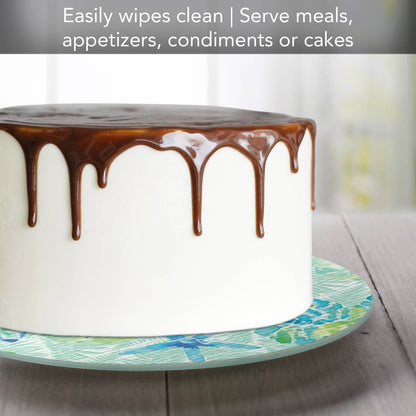 Isla Mona 4mm Tempered Glass Lazy Susan Turntable – 13” Rotating Serving Tray