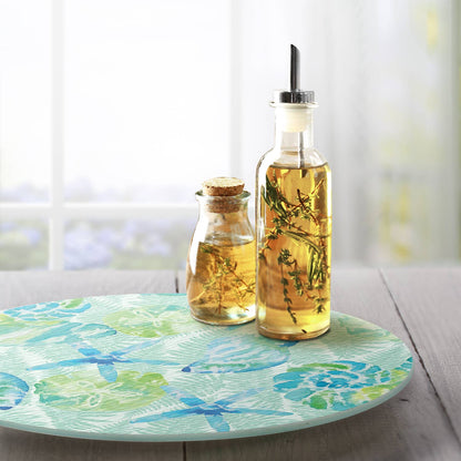 Isla Mona 4mm Tempered Glass Lazy Susan Turntable – 13” Rotating Serving Tray