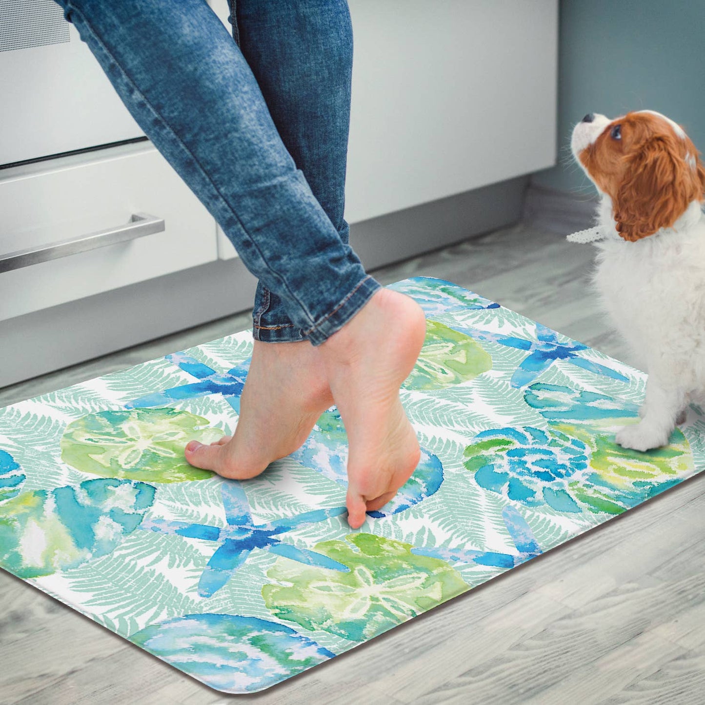 Isla Mona Coastal Decorative Vinyl Comfort Floor Mat