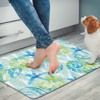 Isla Mona Coastal Decorative Vinyl Comfort Floor Mat