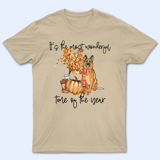 It's The Most Wonderful Time Of The Year - Custom T-Shirt - Personalized Gifts for Dog Owner & Lover, Dog Mom, Dog Dad | Autumn/Fall