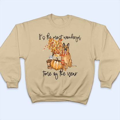 It's The Most Wonderful Time Of The Year - Custom T-Shirt - Personalized Gifts for Dog Owner & Lover, Dog Mom, Dog Dad | Autumn/Fall