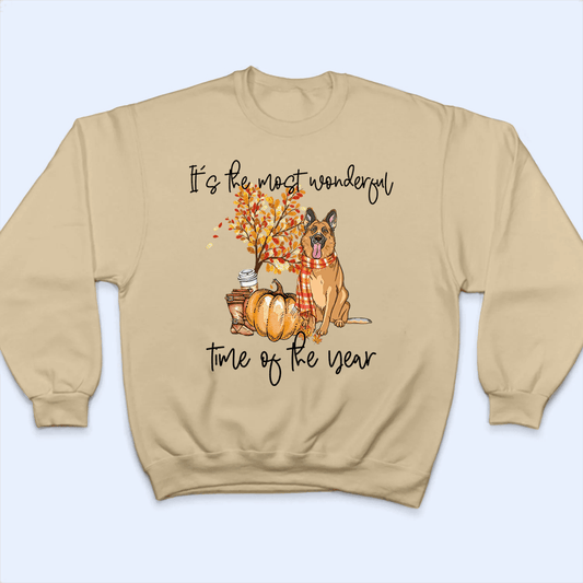 It's The Most Wonderful Time Of The Year - Custom T-Shirt - Personalized Gifts for Dog Owner & Lover, Dog Mom, Dog Dad | Autumn/Fall