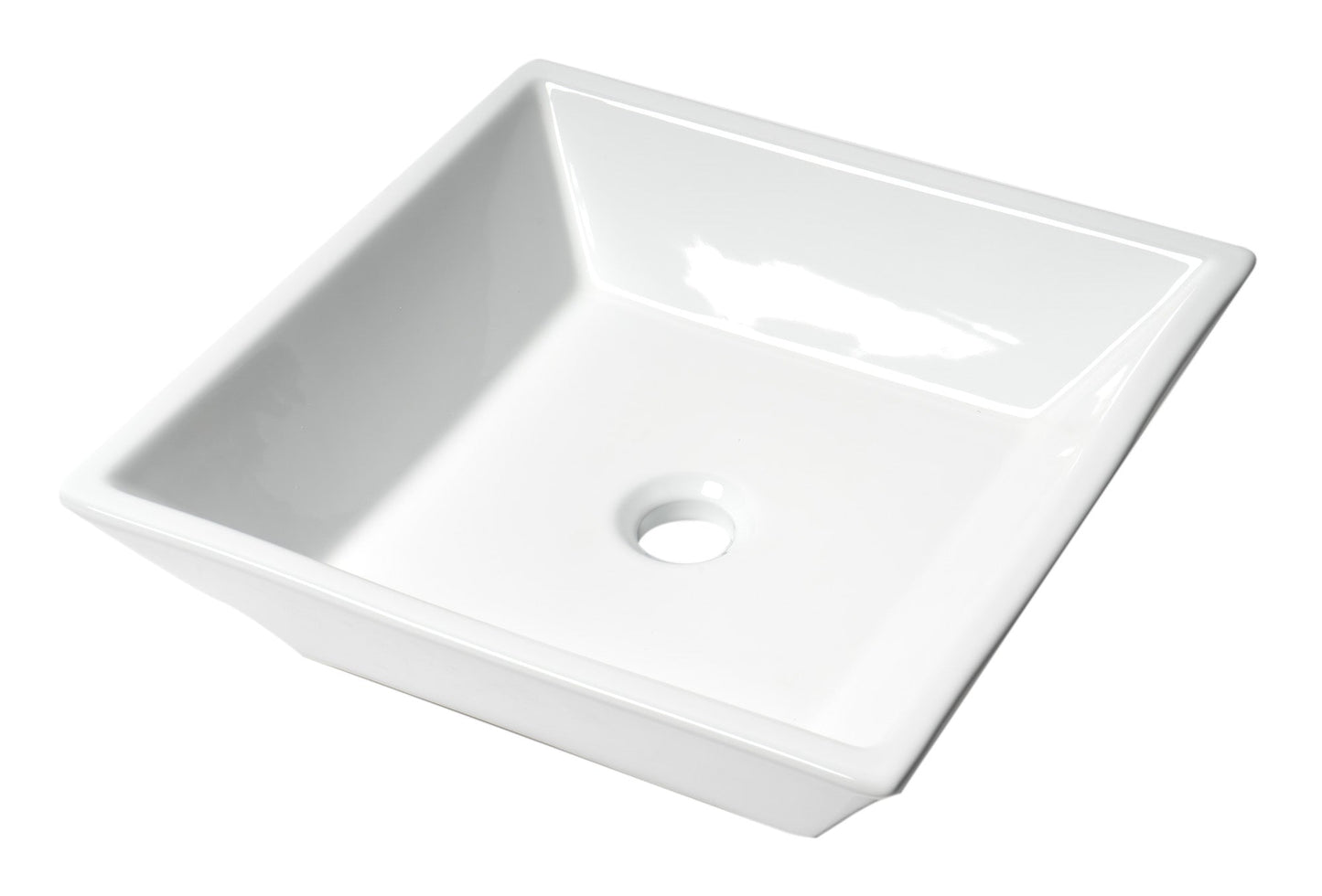 ALFI brand  ABC912 White 17" Square Above Mount Ceramic Sink