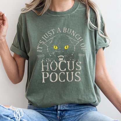 It's Just Bunch Of Hocus Pocus Retro Halloween Comfort Colors Tshirt