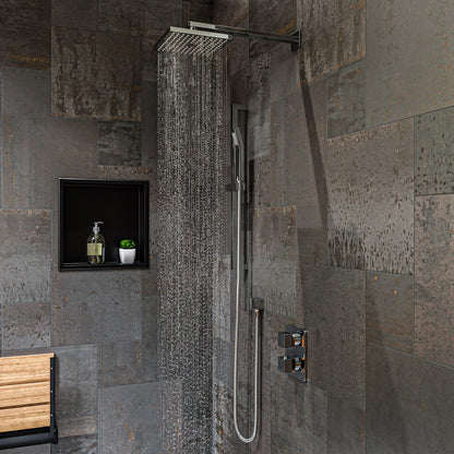 ALFI brand ABNP1616 16" x 16" Steel Square Single Shelf Shower Niche