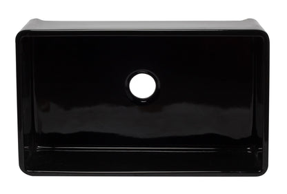 ALFI brand AB3320SB 33 inch Black Reversible Single Fireclay Farmhouse Kitchen Sink