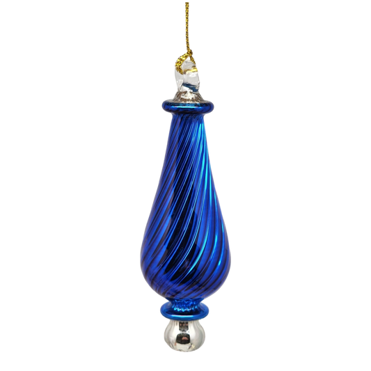 Shiny and Cute Egyptian Glass - Spiral Twist - Blue