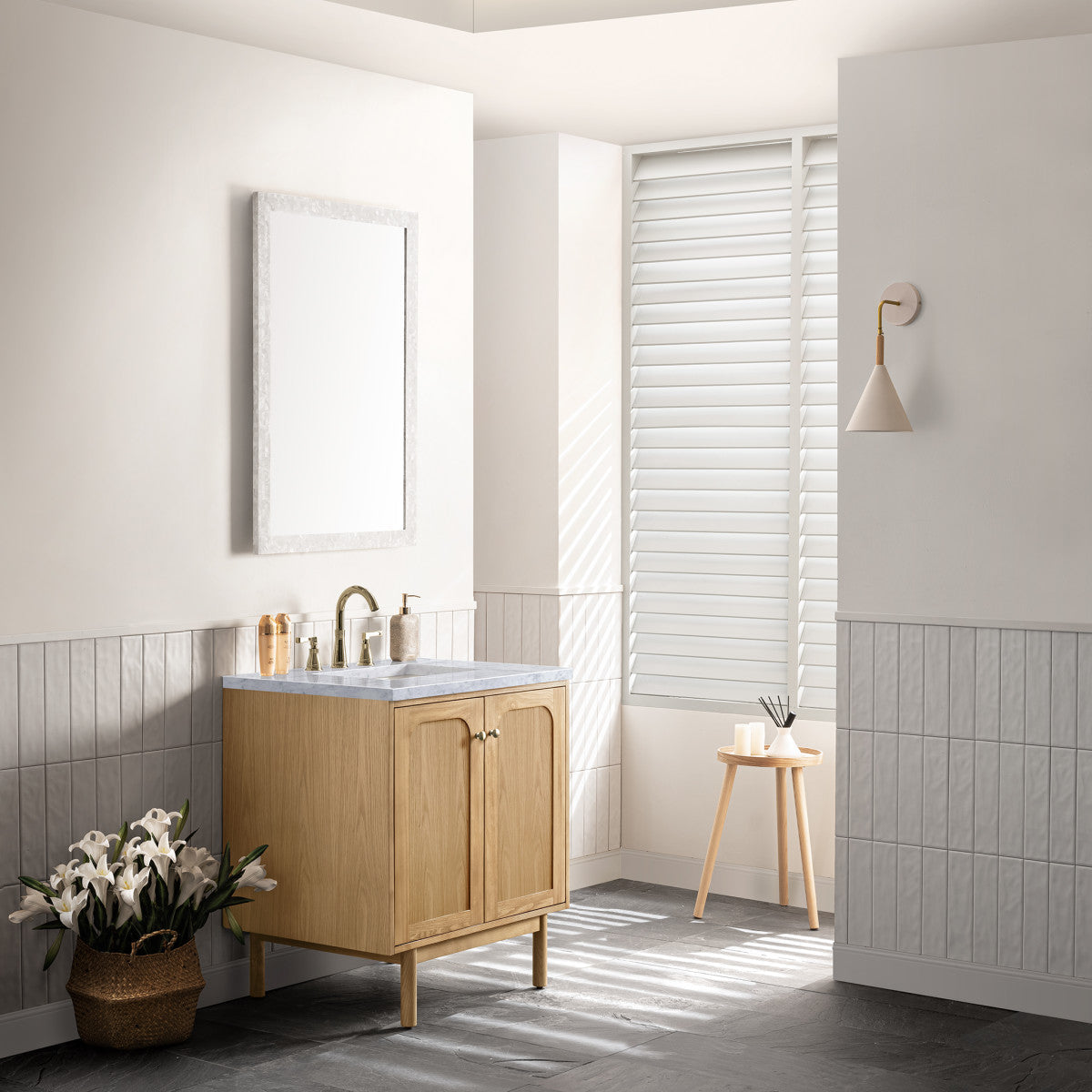 Laurent 30" Single Vanity Cabinet, Light Natural Oak
