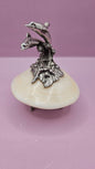 Ivory Clam with Pewter Dolphin