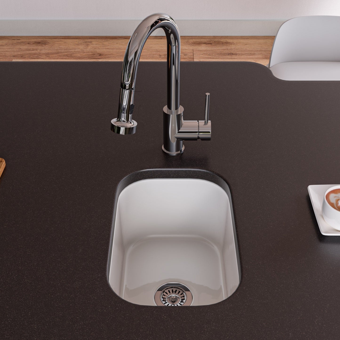 ALFI brand ABKF3262 Sensor Gooseneck Pull Down Kitchen Faucet