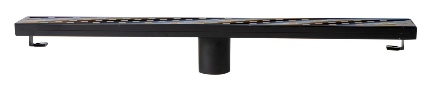 ALFI brand ABLD24C ABLD24C-BM 24" Black Matte Stainless Steel Linear Shower Drain with Groove Holes