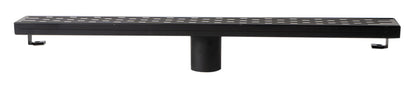 ALFI brand ABLD24C ABLD24C-BM 24" Black Matte Stainless Steel Linear Shower Drain with Groove Holes