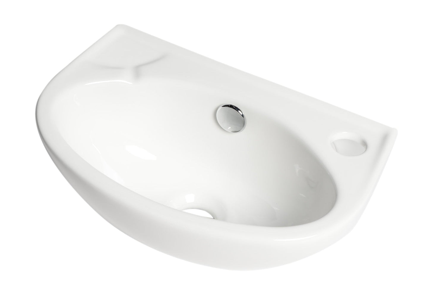 ALFI brand  ABC118 White 14" Small Wall Mounted Ceramic Sink with Faucet Hole