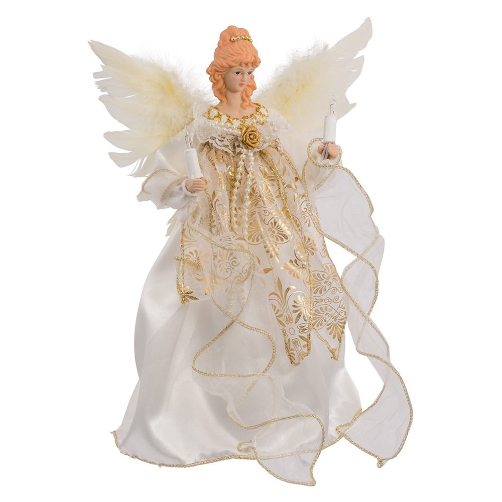 Radiant Christmas Angel Tree Topper - 12 Inch