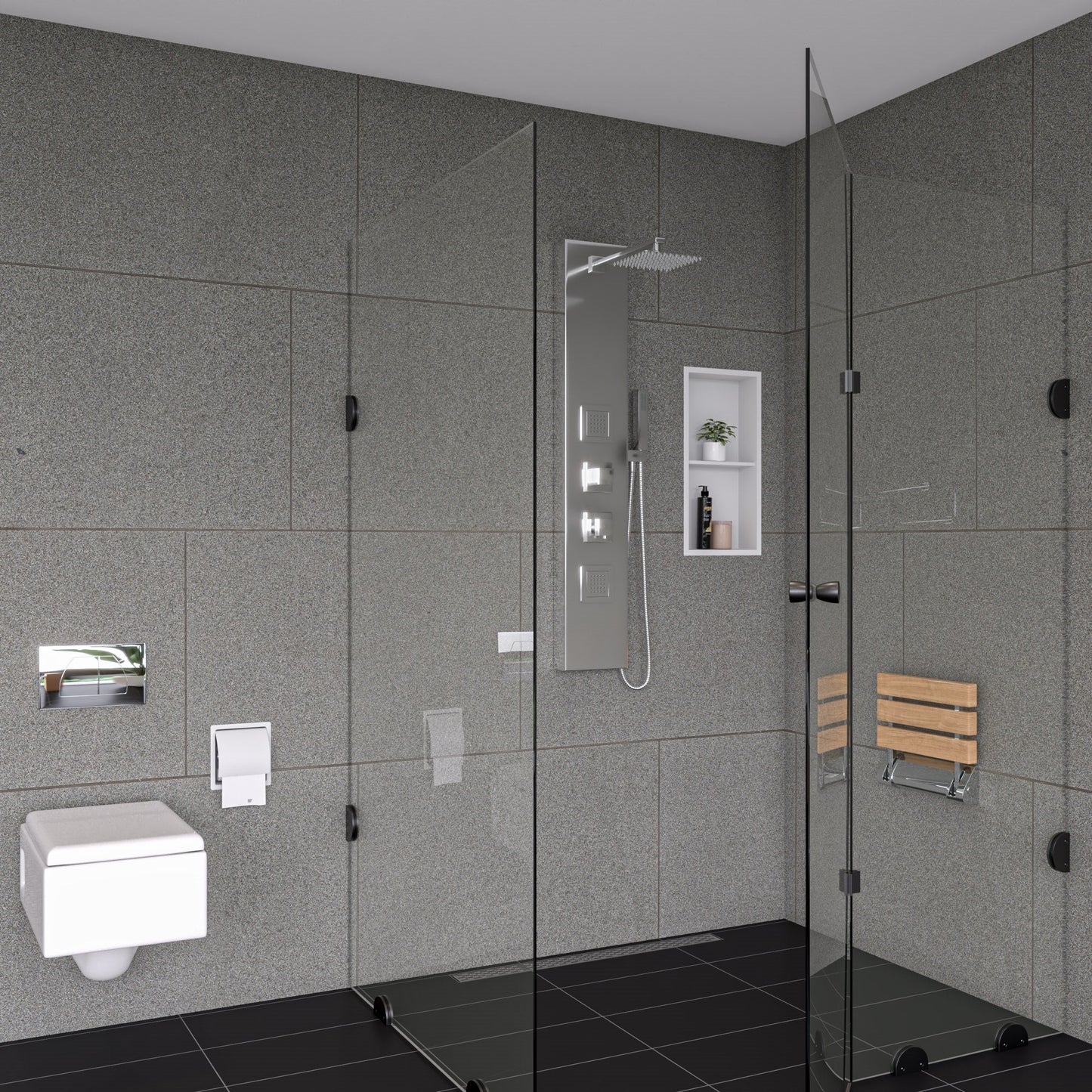 ALFI brand  ABLD32B-BSS 32" Modern Brushed Stainless Steel Linear Shower Drain with Solid Cover