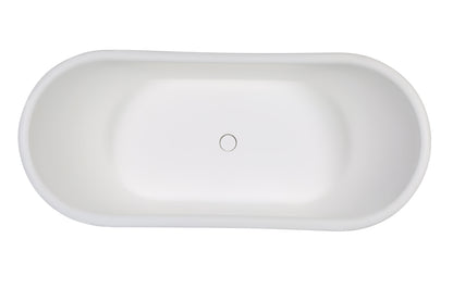 ALFI brand  AB9950 67" White Matte Pedestal Solid Surface Resin Bathtub