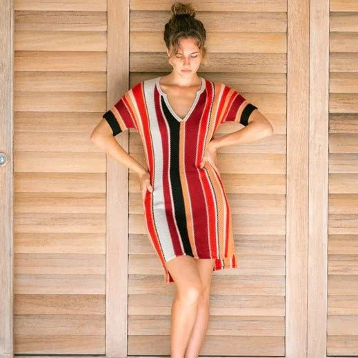 Ixchel Multi-Stripe Knit Dress