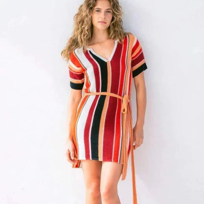 Ixchel Multi-Stripe Knit Dress
