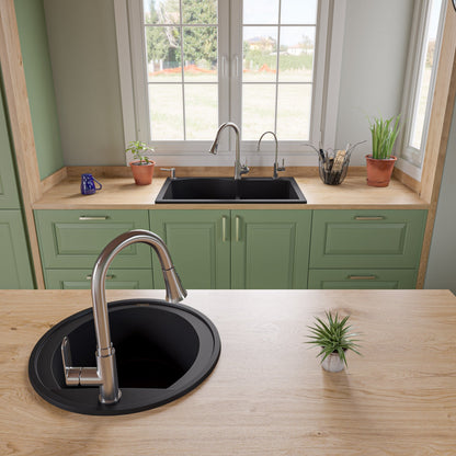 ALFI brand AB3320DI 33" Double Bowl Drop In Granite Composite Kitchen Sink
