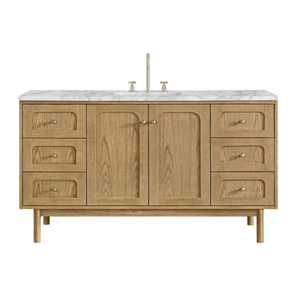 Laurent 60" Single Vanity, Light Natural Oak