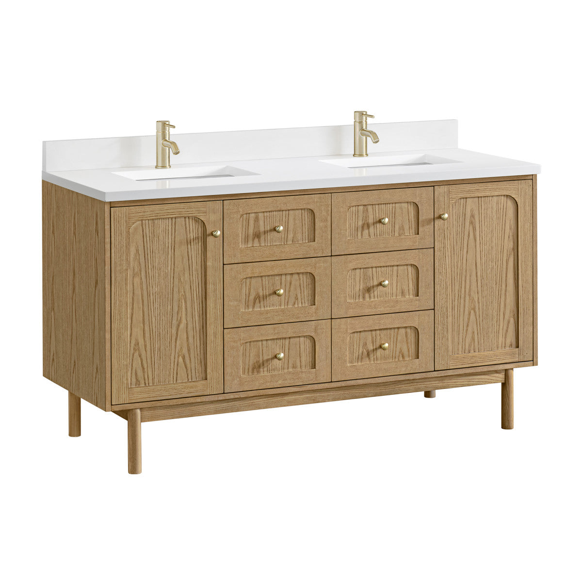 Laurent 60" Double Vanity, Light Natural Oak