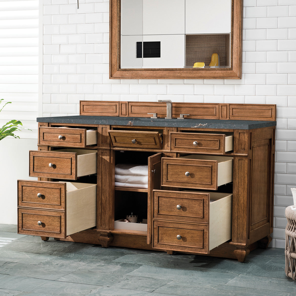 Bristol 60" Single Vanity Cabinet, Bright White