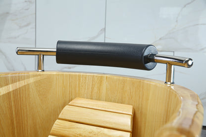 ALFI brand  AB1163 61" Free Standing Wooden Bathtub with Cushion Headrest