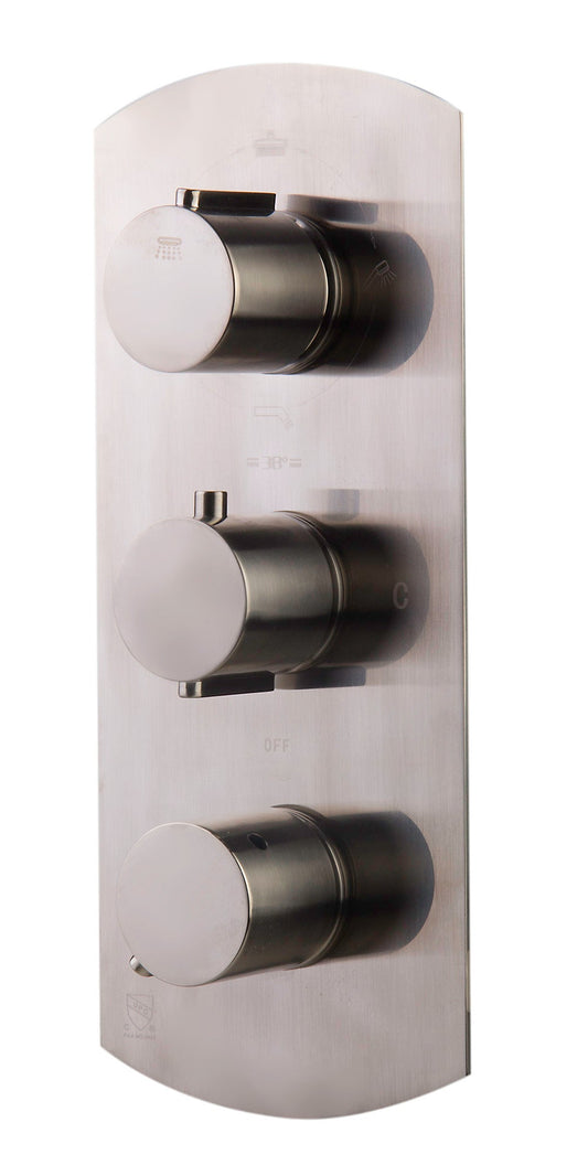 ALFI brand AB4101 Concealed 4-Way Thermostatic Valve Shower Mixer /w Round Knobs