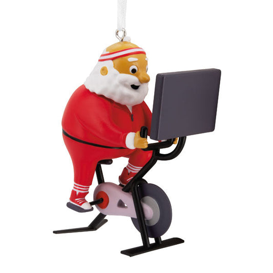 Shoebox I Believe Cycling Santa Ornament