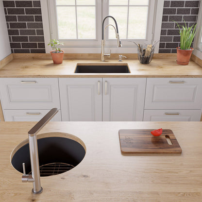 ALFI brand ABF2718UD 27" x 18" Fireclay Undermount / Drop In Firelcay Kitchen Sink
